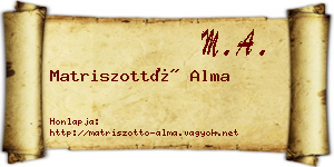 Matriszottó Alma névjegykártya
